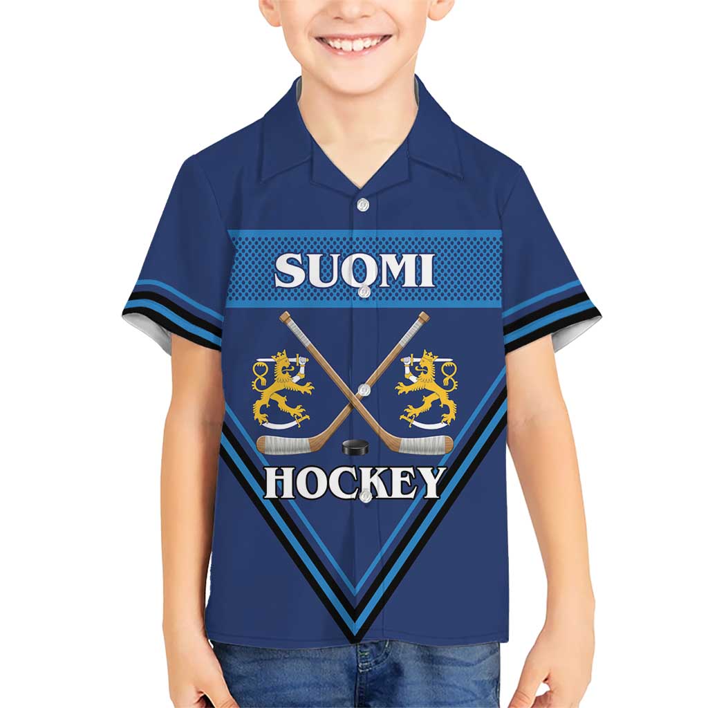 Finland Hockey Custom Hawaiian Shirt Suomi Lion Ice Pride 2026 Blue Version
