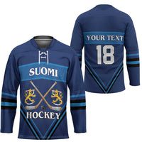 Finland Hockey Custom Hockey Jersey Suomi Lion Ice Pride 2026 Blue Version