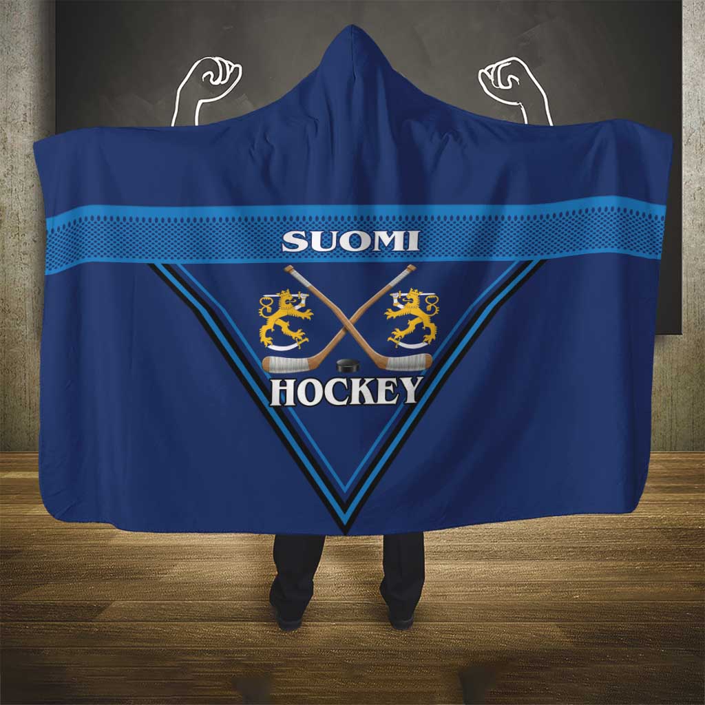 Finland Hockey Hooded Blanket Suomi Lion Ice Pride 2026 Blue Version