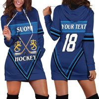 Finland Hockey Custom Hoodie Dress Suomi Lion Ice Pride 2026 Blue Version