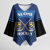 Finland Hockey Custom Kimono Sleeve Blouse Suomi Lion Ice Pride 2026 Blue Version