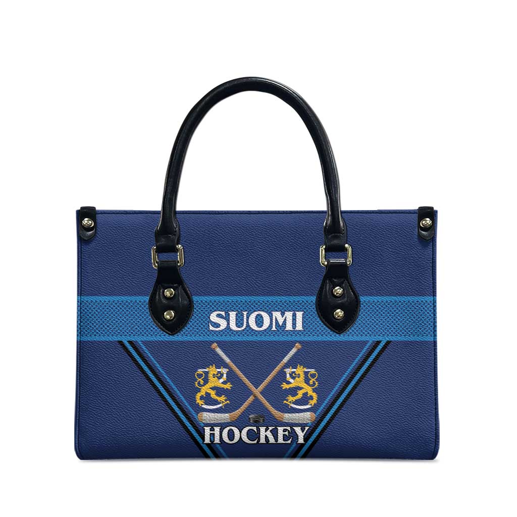 Finland Hockey Leather Bag Suomi Lion Ice Pride 2026 Blue Version