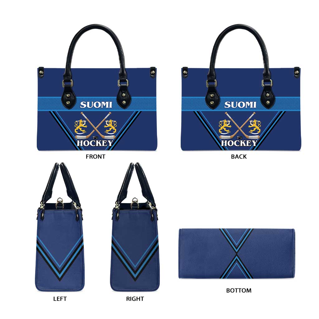Finland Hockey Leather Bag Suomi Lion Ice Pride 2026 Blue Version