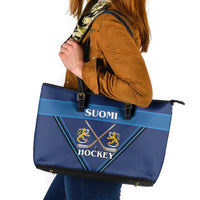 Finland Hockey Leather Tote Bag Suomi Lion Ice Pride 2026 Blue Version