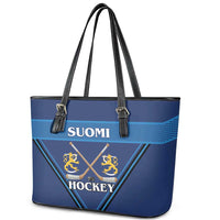 Finland Hockey Leather Tote Bag Suomi Lion Ice Pride 2026 Blue Version