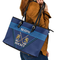 Finland Hockey Leather Tote Bag Suomi Lion Ice Pride 2026 Blue Version