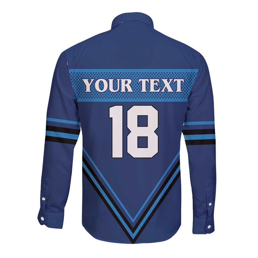 Finland Hockey Custom Long Sleeve Button Shirt Suomi Lion Ice Pride 2026 Blue Version