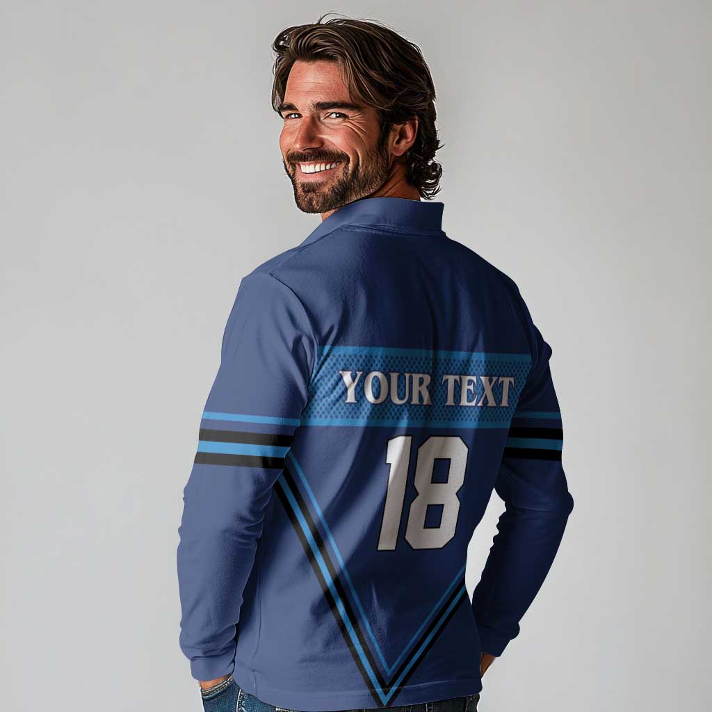 Finland Hockey Custom Long Sleeve Polo Shirt Suomi Lion Ice Pride 2026 Blue Version