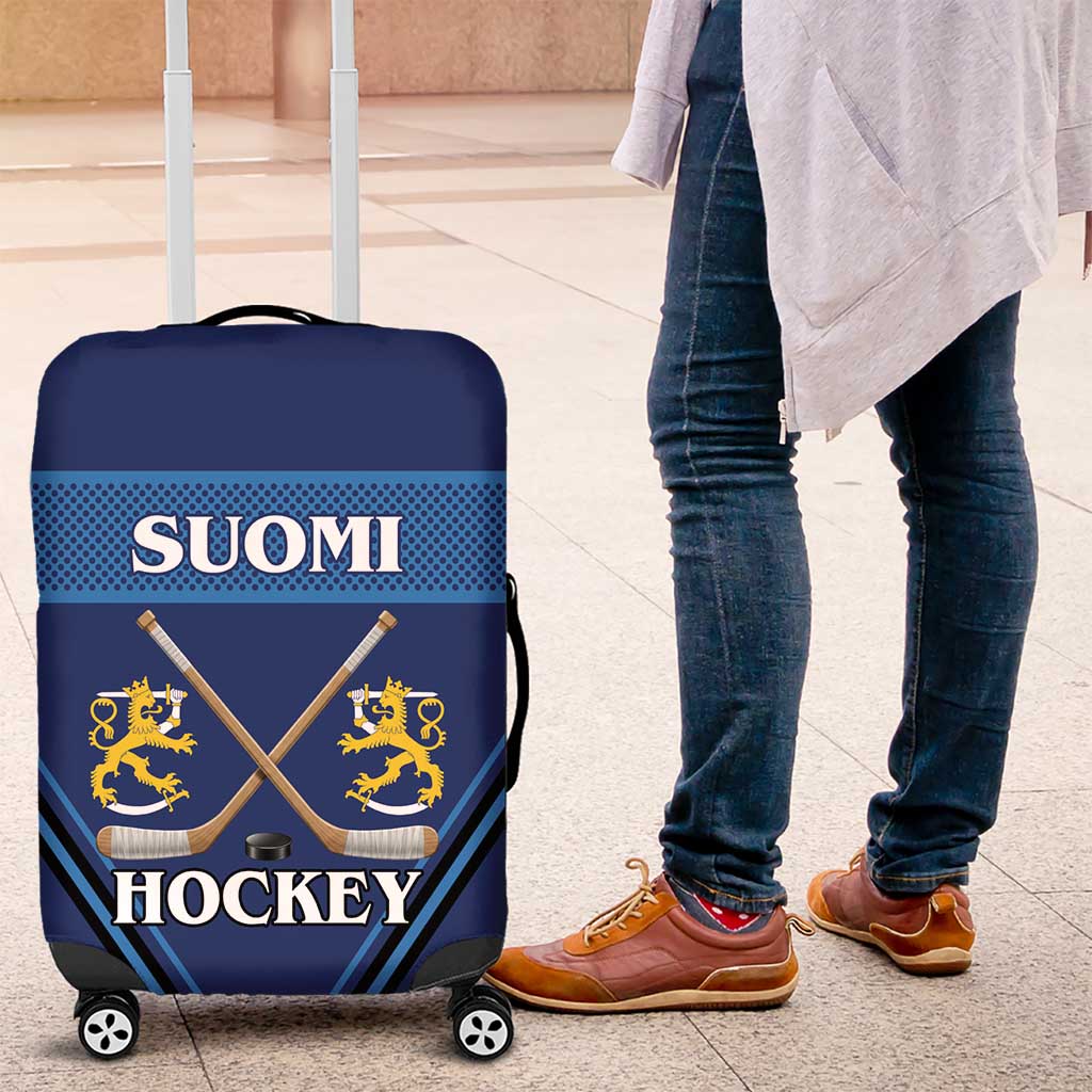 Finland Hockey Luggage Cover Suomi Lion Ice Pride 2026 Blue Version