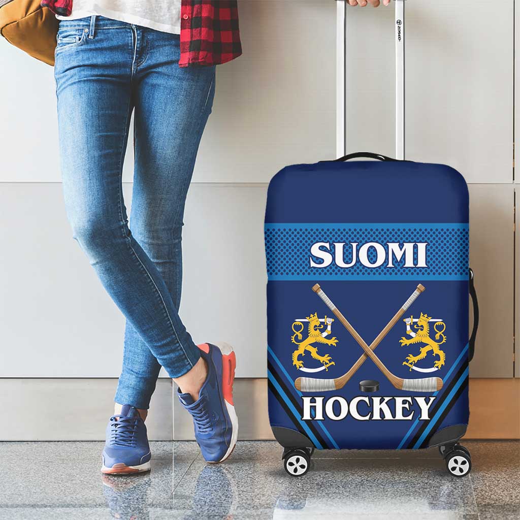 Finland Hockey Luggage Cover Suomi Lion Ice Pride 2026 Blue Version