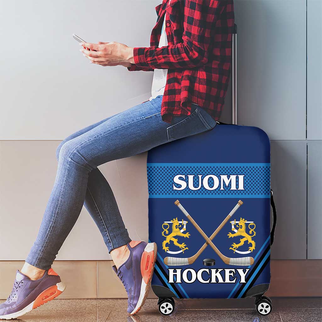 Finland Hockey Luggage Cover Suomi Lion Ice Pride 2026 Blue Version