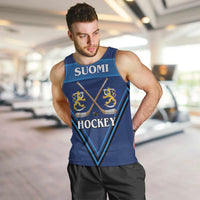 Finland Hockey Custom Men Tank Top Suomi Lion Ice Pride 2026 Blue Version
