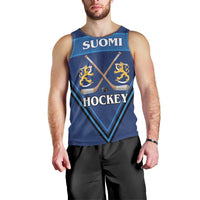 Finland Hockey Custom Men Tank Top Suomi Lion Ice Pride 2026 Blue Version