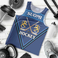 Finland Hockey Custom Men Tank Top Suomi Lion Ice Pride 2026 Blue Version