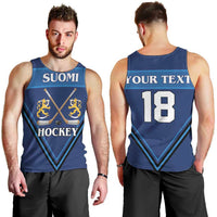 Finland Hockey Custom Men Tank Top Suomi Lion Ice Pride 2026 Blue Version