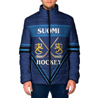 Finland Hockey Custom Padded Jacket Suomi Lion Ice Pride 2026 Blue Version