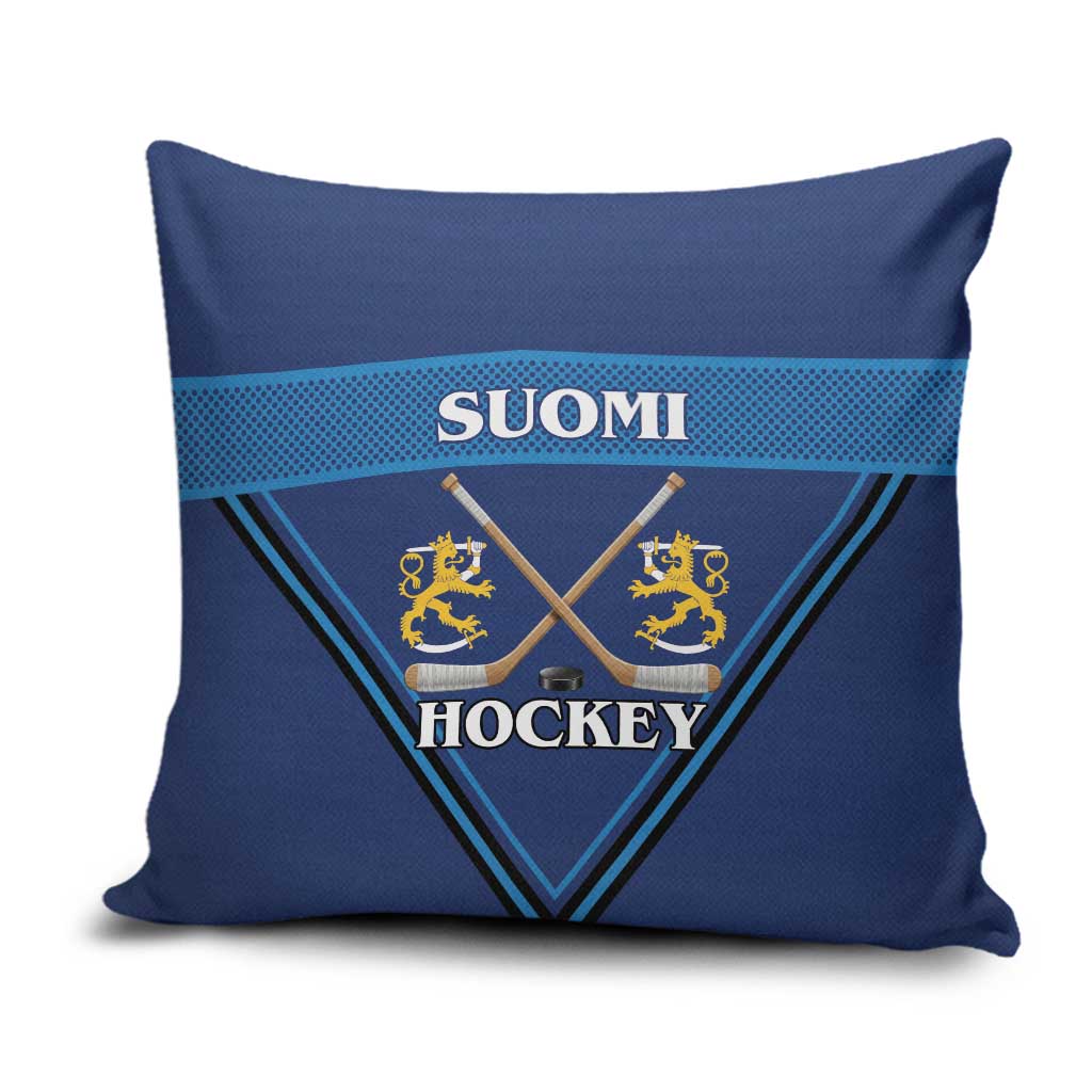 Finland Hockey Pillow Cover Suomi Lion Ice Pride 2026 Blue Version