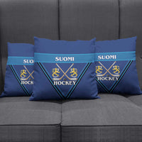 Finland Hockey Pillow Cover Suomi Lion Ice Pride 2026 Blue Version