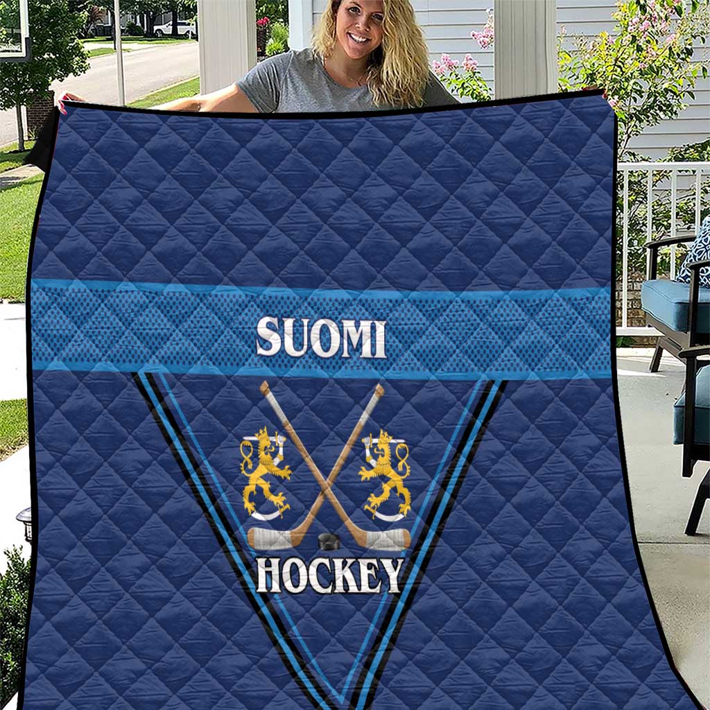 Finland Hockey Quilt Suomi Lion Ice Pride 2026 Blue Version