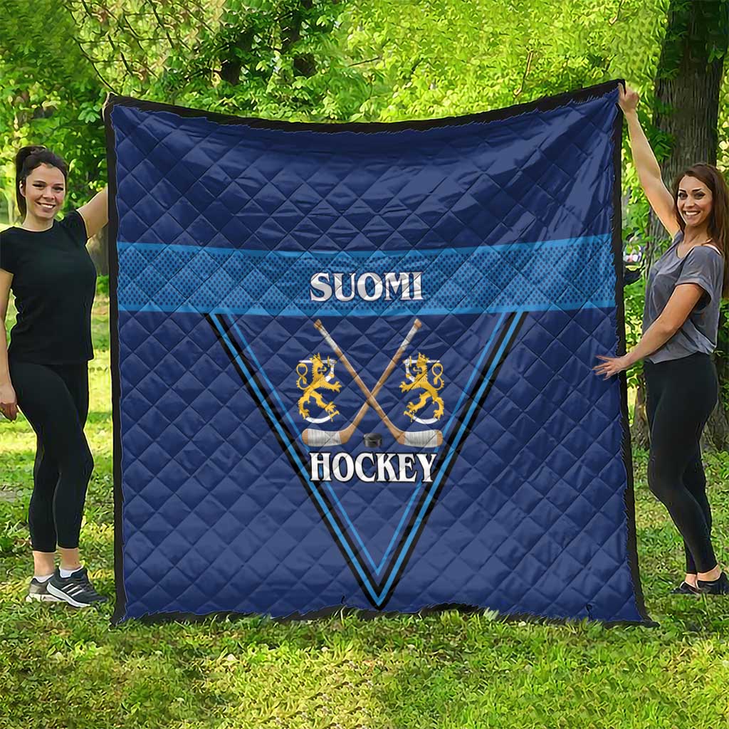 Finland Hockey Quilt Suomi Lion Ice Pride 2026 Blue Version