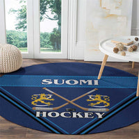 Finland Hockey Round Carpet Suomi Lion Ice Pride 2026 Blue Version