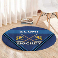 Finland Hockey Round Carpet Suomi Lion Ice Pride 2026 Blue Version
