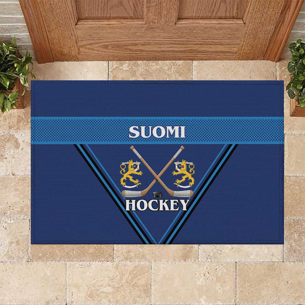 Finland Hockey Rubber Doormat Suomi Lion Ice Pride 2026 Blue Version
