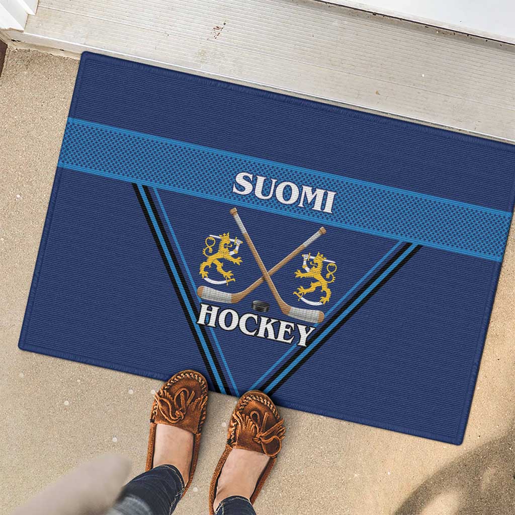 Finland Hockey Rubber Doormat Suomi Lion Ice Pride 2026 Blue Version