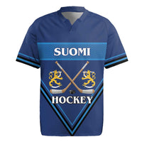 Finland Hockey Custom Rugby Jersey Suomi Lion Ice Pride 2026 Blue Version