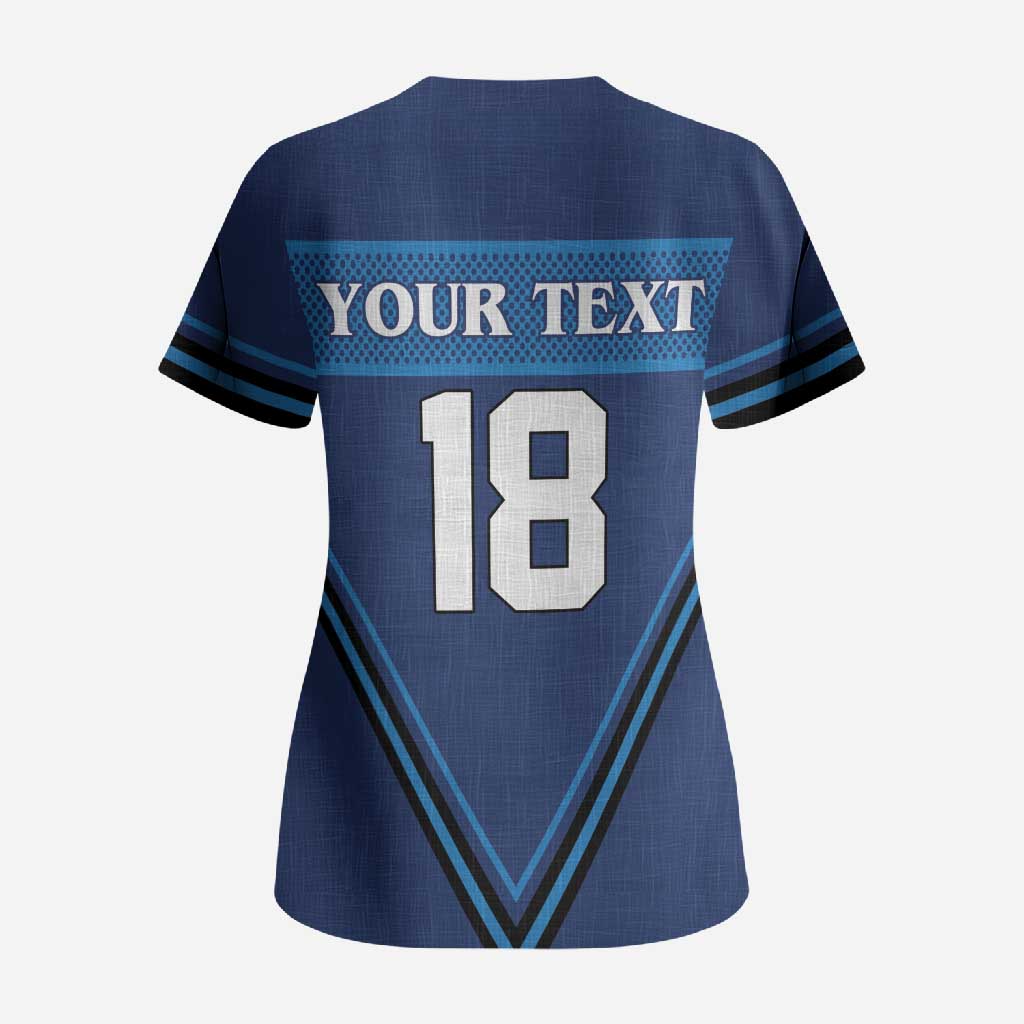 Finland Hockey Custom Scrub Top Suomi Lion Ice Pride 2026 Blue Version