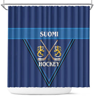 Finland Hockey Shower Curtain Suomi Lion Ice Pride 2026 Blue Version