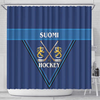 Finland Hockey Shower Curtain Suomi Lion Ice Pride 2026 Blue Version