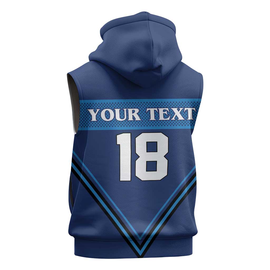 Finland Hockey Custom Sleeveless Hoodie Suomi Lion Ice Pride 2026 Blue Version