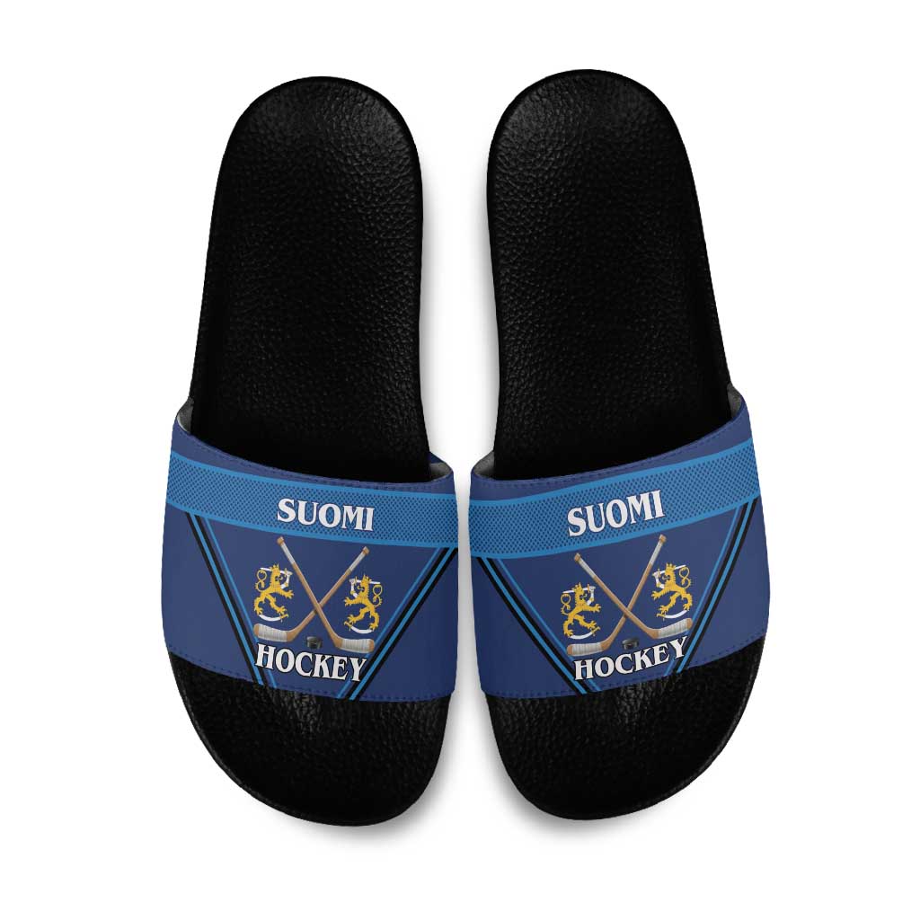 Finland Hockey Slide Sandals Suomi Lion Ice Pride 2026 Blue Version