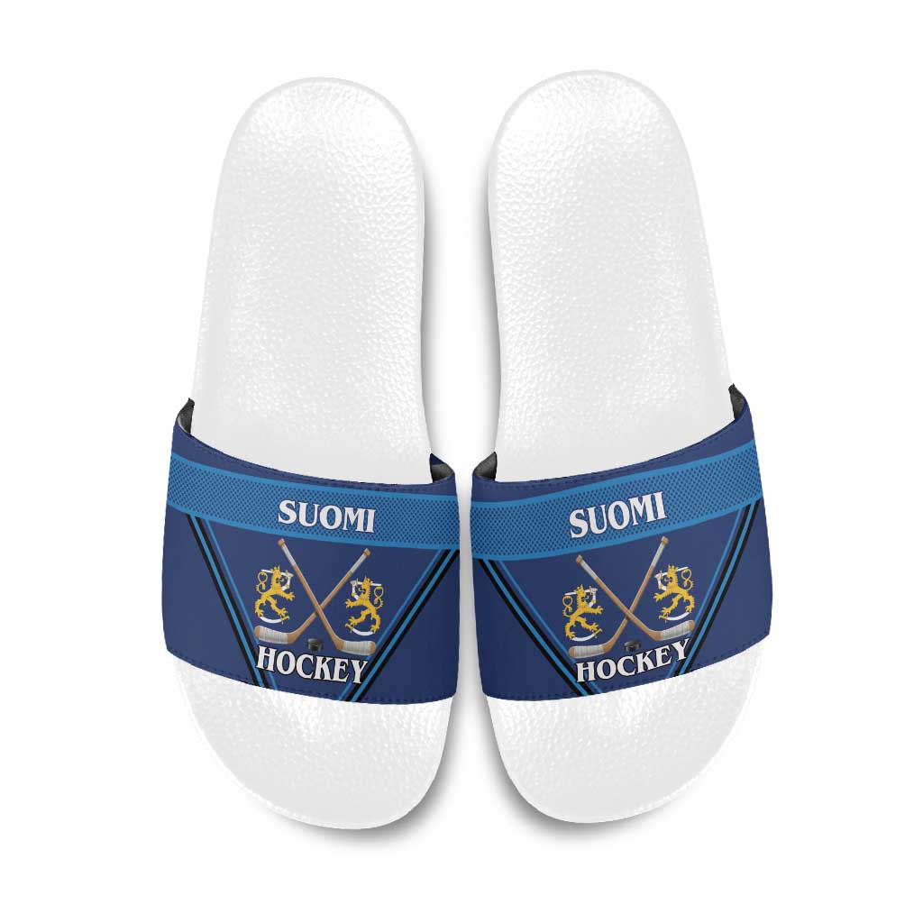 Finland Hockey Slide Sandals Suomi Lion Ice Pride 2026 Blue Version