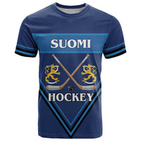 Finland Hockey Custom T Shirt Suomi Lion Ice Pride 2026 Blue Version
