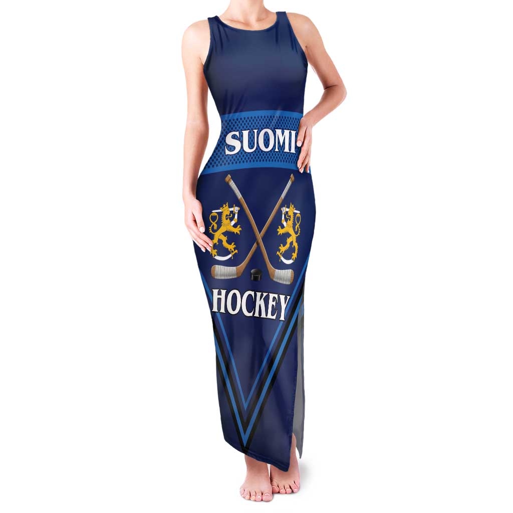 Finland Hockey Custom Tank Maxi Dress Suomi Lion Ice Pride 2026 Blue Version