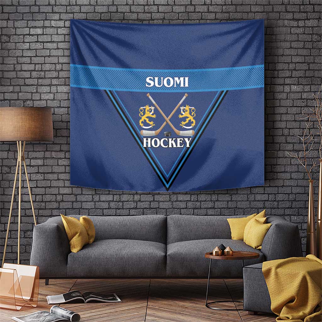 Finland Hockey Tapestry Suomi Lion Ice Pride 2026 Blue Version