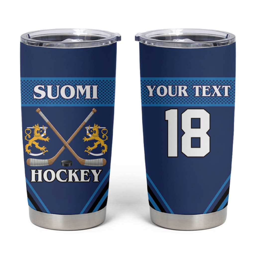 Finland Hockey Custom Tumbler Cup Suomi Lion Ice Pride 2026 Blue Version