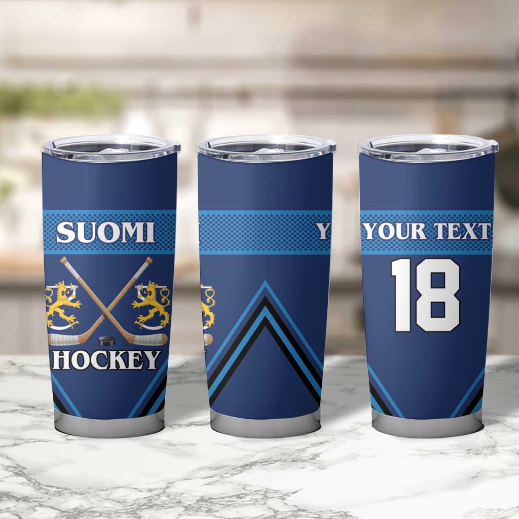 Finland Hockey Custom Tumbler Cup Suomi Lion Ice Pride 2026 Blue Version