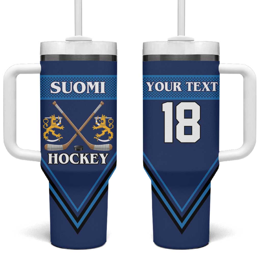 Finland Hockey Custom Tumbler With Handle Suomi Lion Ice Pride 2026 Blue Version