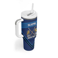 Finland Hockey Custom Tumbler With Handle Suomi Lion Ice Pride 2026 Blue Version