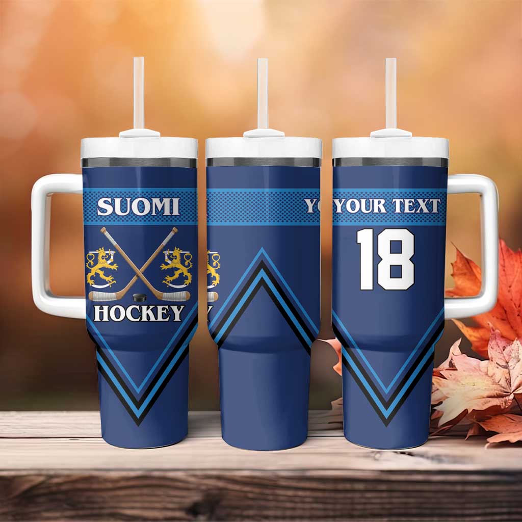 Finland Hockey Custom Tumbler With Handle Suomi Lion Ice Pride 2026 Blue Version