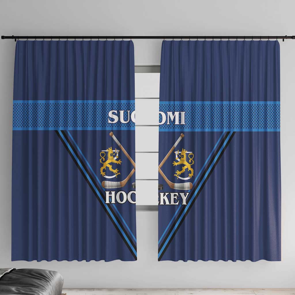 Finland Hockey Window Curtain Suomi Lion Ice Pride 2026 Blue Version