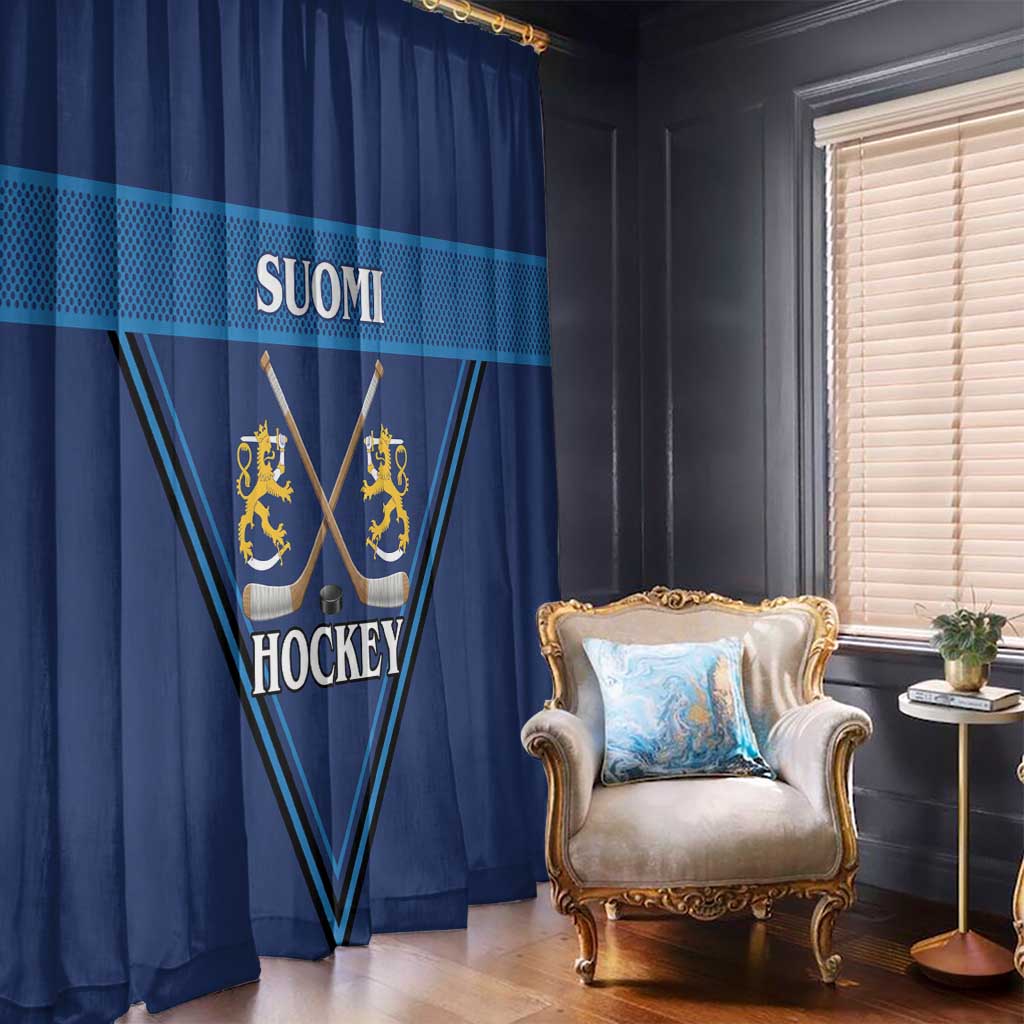 Finland Hockey Window Curtain Suomi Lion Ice Pride 2026 Blue Version
