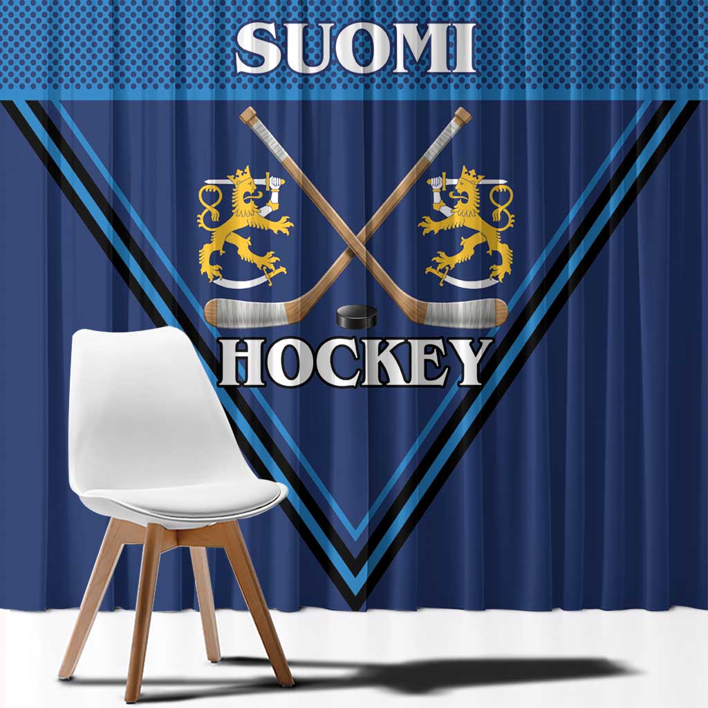 Finland Hockey Window Curtain Suomi Lion Ice Pride 2026 Blue Version