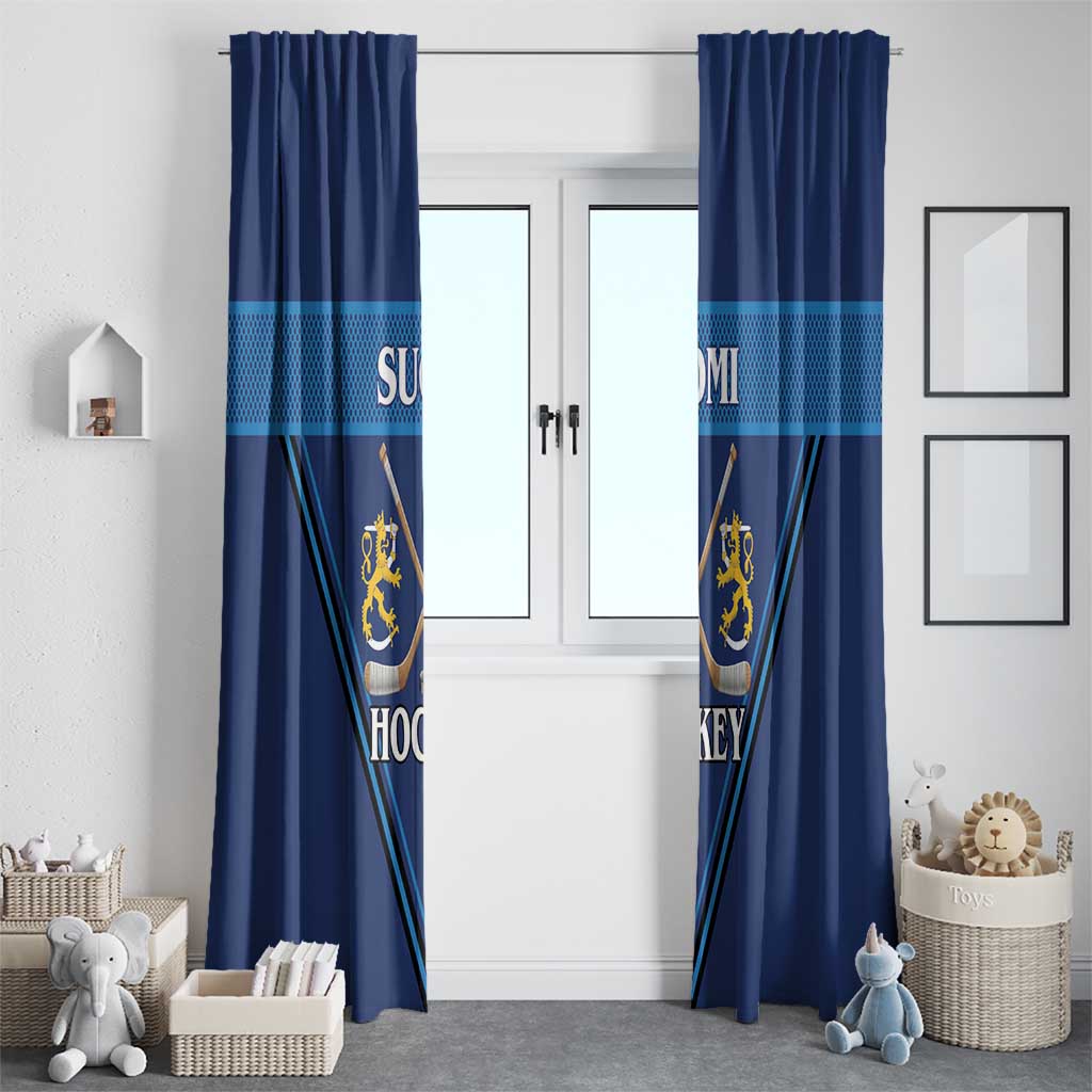 Finland Hockey Window Curtain Suomi Lion Ice Pride 2026 Blue Version