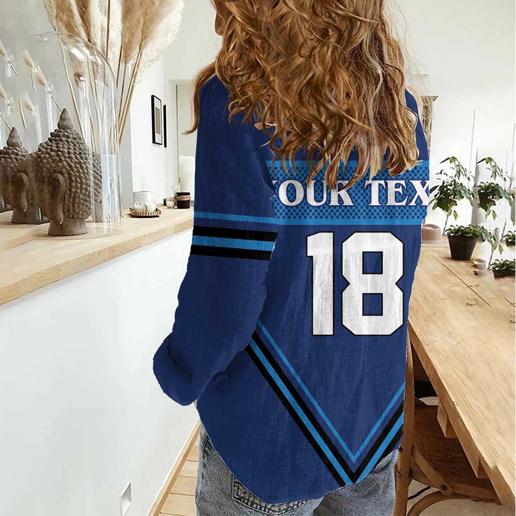Finland Hockey Custom Women Casual Shirt Suomi Lion Ice Pride 2026 Blue Version