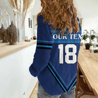 Finland Hockey Custom Women Casual Shirt Suomi Lion Ice Pride 2026 Blue Version