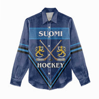 Finland Hockey Custom Women Casual Shirt Suomi Lion Ice Pride 2026 Blue Version